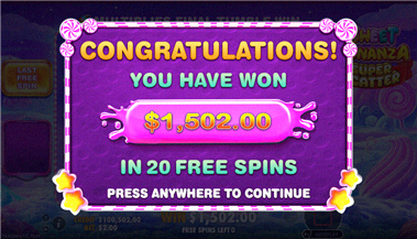 Sweet Bonanza Super Scatter grande vincita